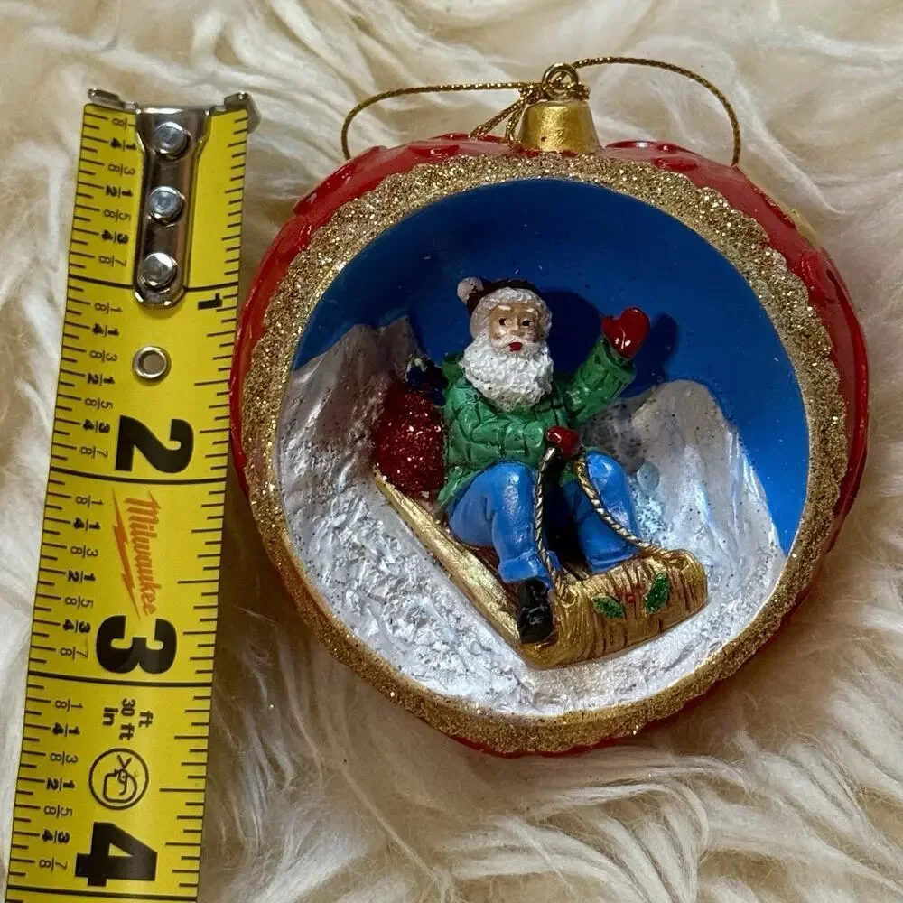 Danbury Mint Santa At The North Pole Sleigh Ride Christmas Ornament Collectible